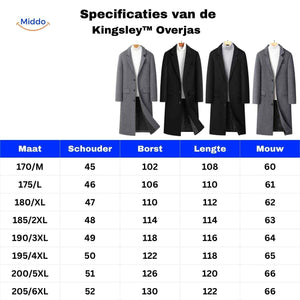 Kingsley Overjas maattabel specificatieswww.middo.nl