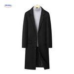 Kingsley Overjas zwarte lange mantel met coltruiwww.middo.nl