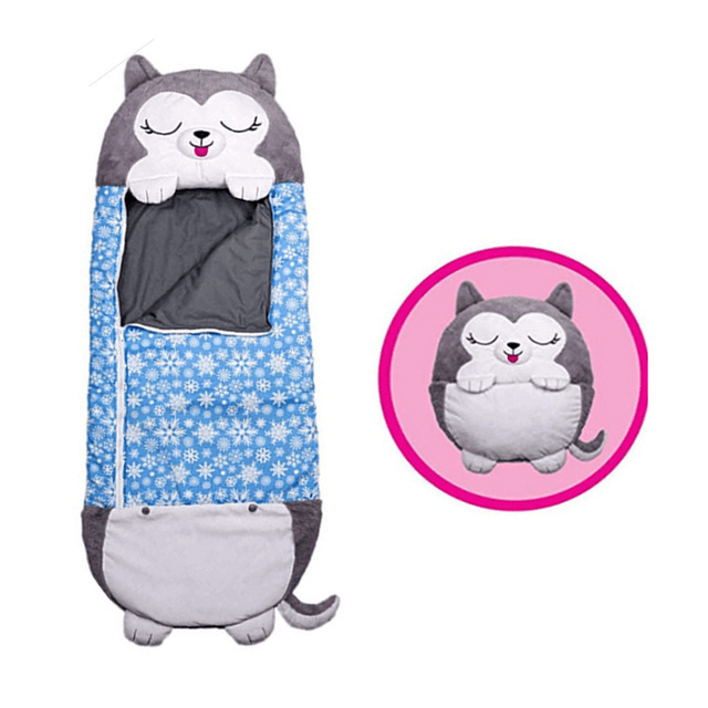 Knuffelslaapzak in huskydesign voor kinderen
