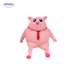 LalaPig Squish roze varken met rode stropdas knijpbaar speelgoed middo.nl