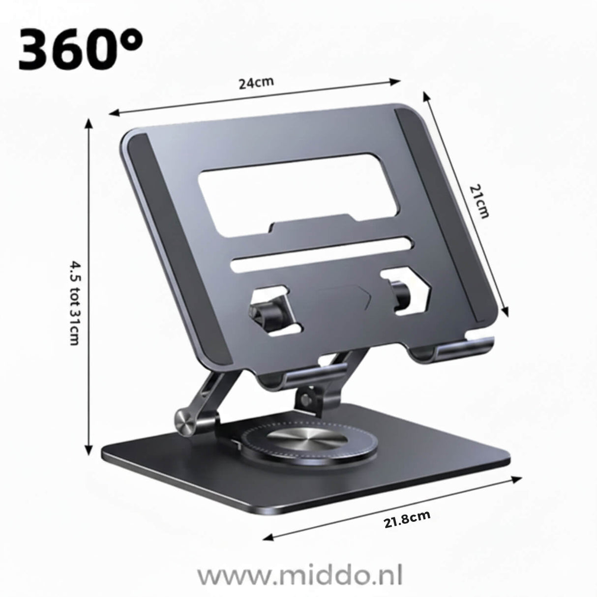 Support rotatif à 360° en aluminium pour ordinateur portable ou tablette - RÉDUCTION DU VENDREDI NOIR ! 