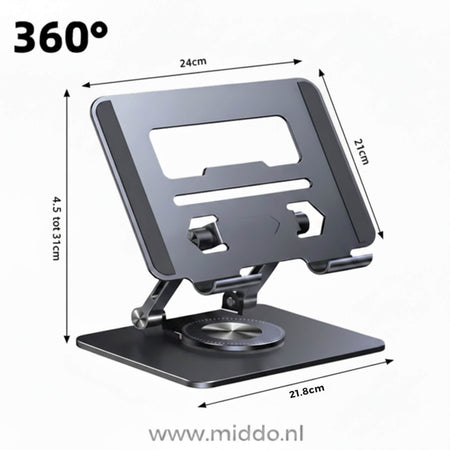 360° Pro Laptop Stand – Comfortabel Werken, Minder Nekpijn & Altijd De Perfecte Kijkhoek