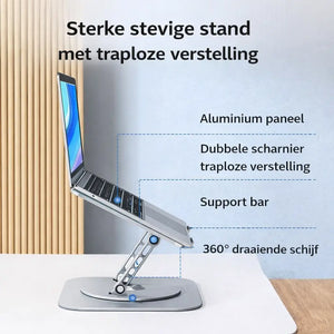 Support rotatif à 360° en aluminium pour ordinateur portable ou tablette - RÉDUCTION DU VENDREDI NOIR ! 