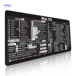 Lernopad Muismat macbook macos shortcut overzicht apple werkplek accessoire www.middo.nl