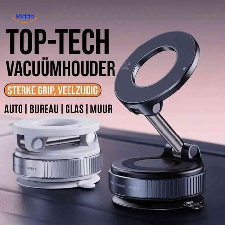 MagnaFold Houder vacuum telefoonhouder sterke grip auto bureau muur www.middo.nl
