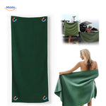 MagnaTowel Strand groene handdoek met magneten www.middo.nl