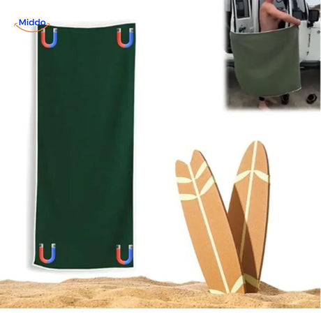 MagnaTowel Strand handdoek met magneten voor onderweg www.middo.nl