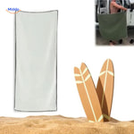 MagnaTowel Strand witte handdoek met magneten en surfplanken www.middo.nl