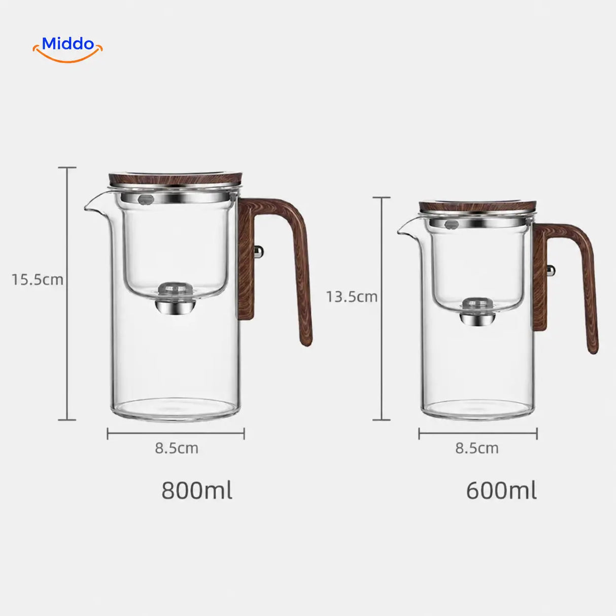 Afmetingen en inhoud van de Magnetea™ Theepot bij Middo.nl