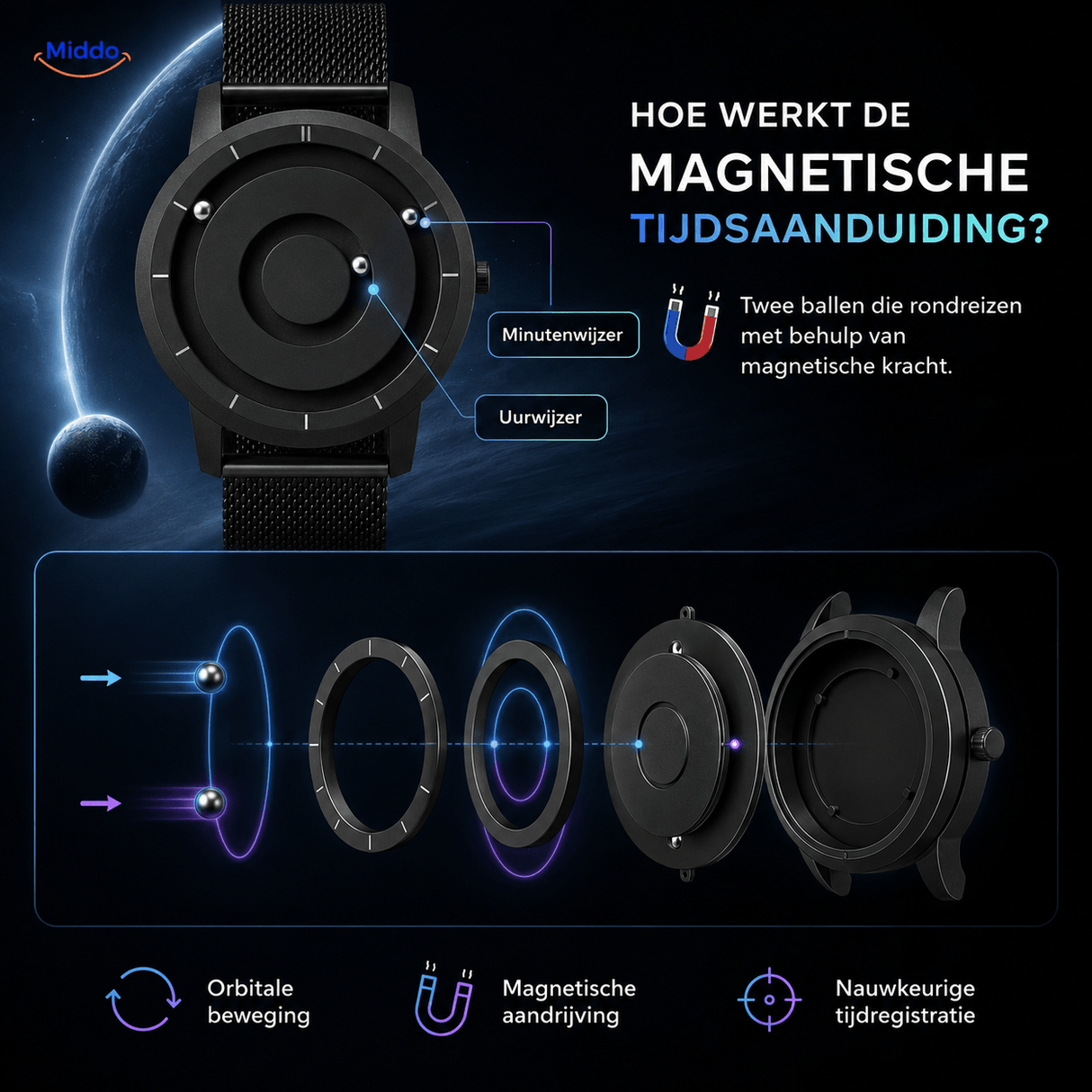 Magnetic Watch™ - Het Unieke Magnetische Horloge Dat Kunst en Tijd Combineert
