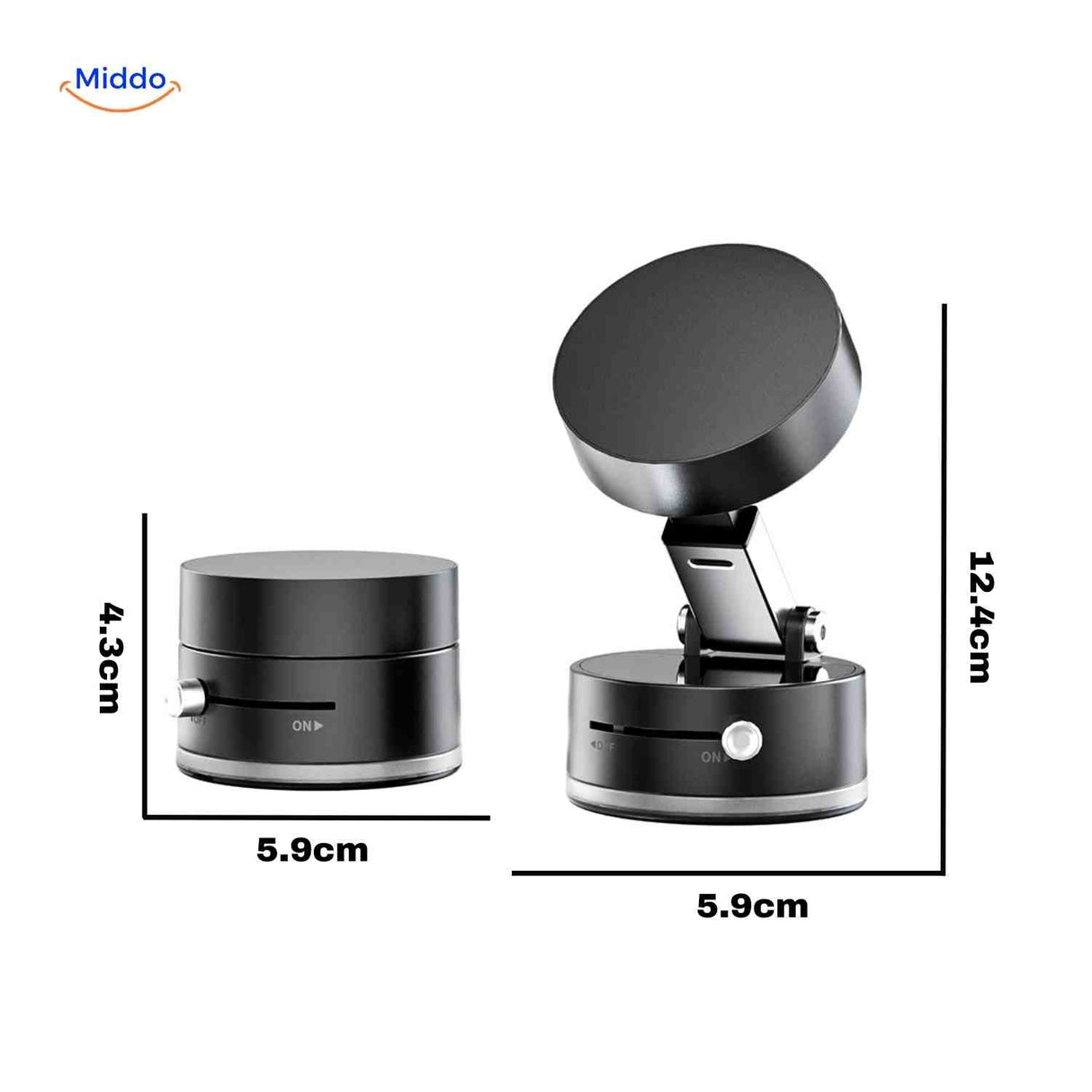 Magnetix Phone Houder afmetingen compact ontwerp www.middo.nl