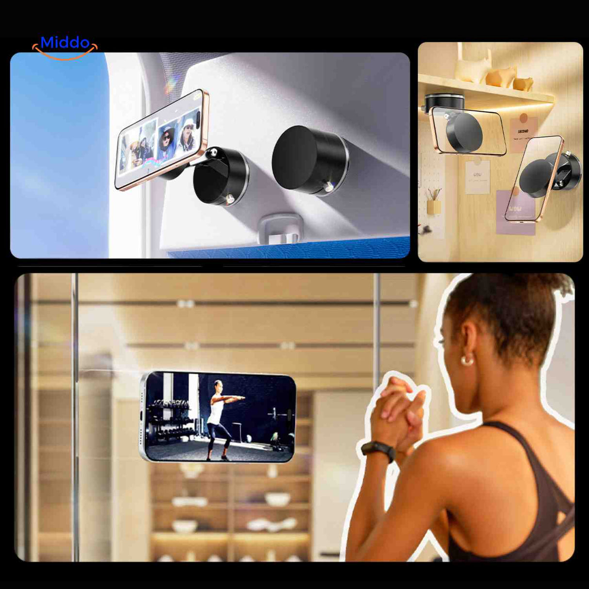 Magnetix Phone Houder universele muur en auto montage www.middo.nl