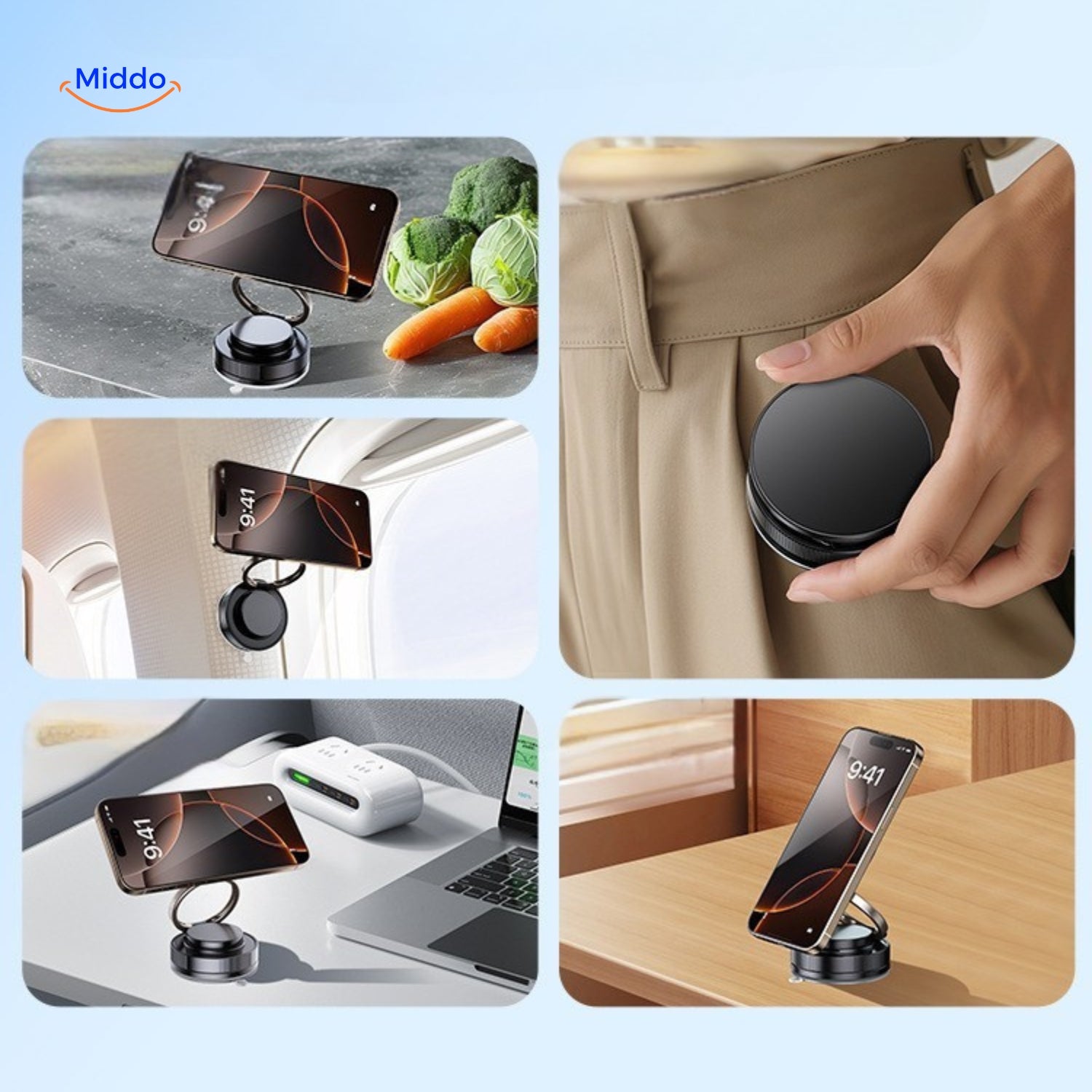 Magnevo Telefoonhouder multi toepasbare magnetische standaard www.middo.nl