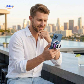 MagniBeat Speaker witte speaker op smartphone www.middo.nl