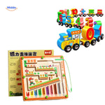 MagnoMaze Spel houten cijferspeelgoed trein met magnetisch kralen doolhof www.middo.nl