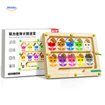 MagnoMaze Spel houten magneet doolhof kleuren en cijfers bakken www.middo.nl