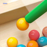 MagnoMaze Spel magnetische ballen close up educatief houten speelgoed www.middo.nl