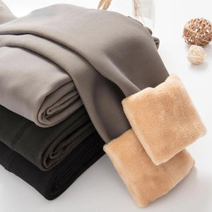Gevouwen fleece panty's in verschillende kleuren
