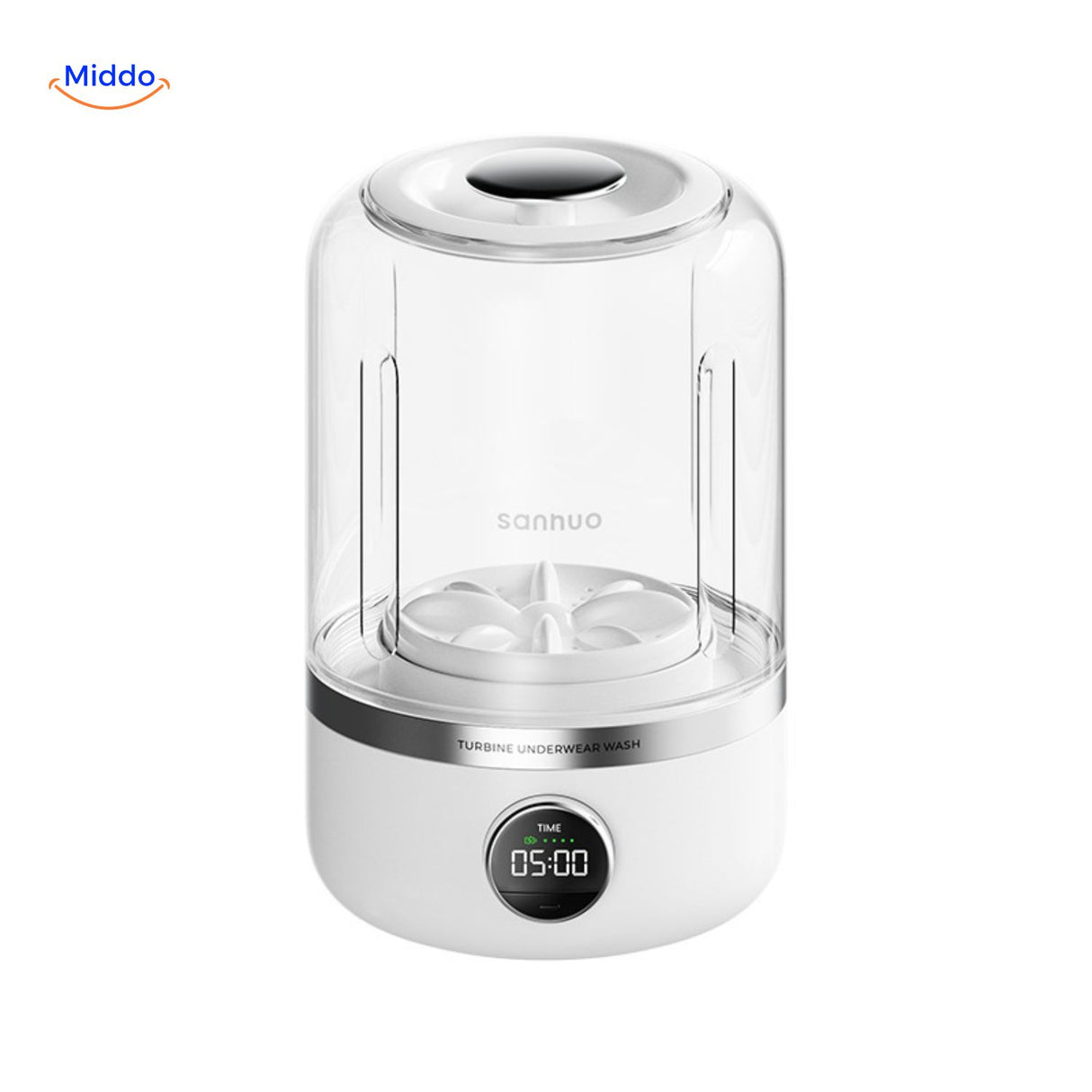 MiniWash Pro turbine ondergoed wasmachine met modern ontwerp www.middo.nl