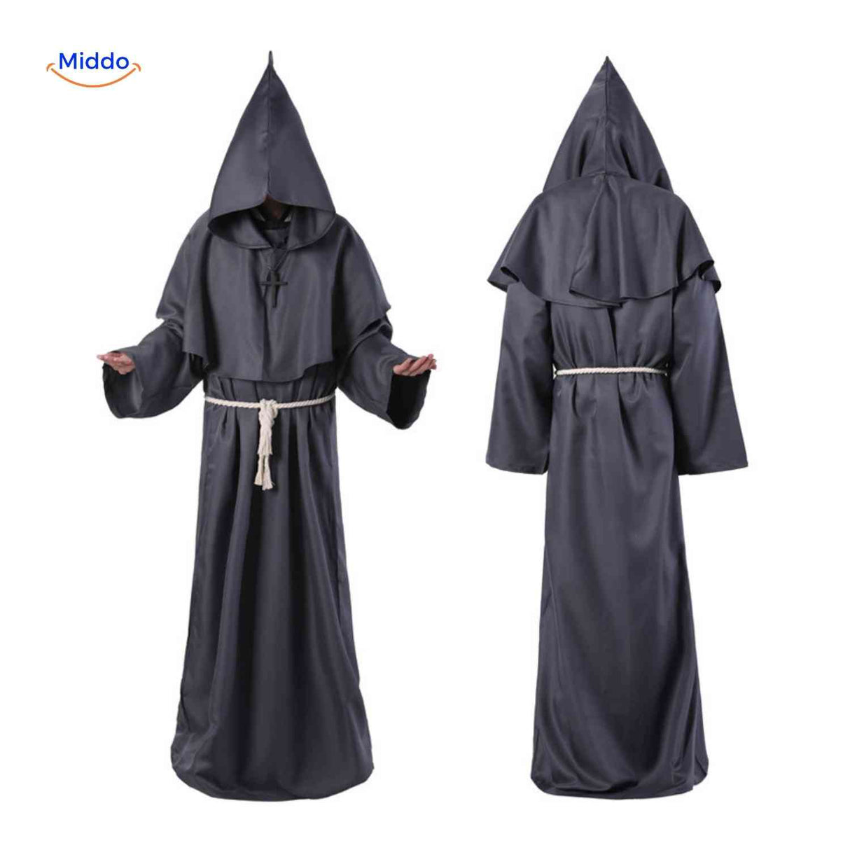Monkara Kostuum middeleeuws priester verkleedkleding www.middo.nl
