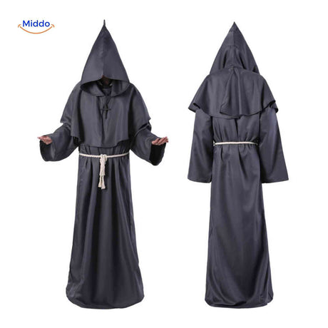 Monkara Kostuum middeleeuws priester verkleedkleding www.middo.nl