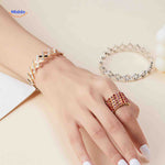 Morphix Ring armband en ring goud met strass www.middo.nl