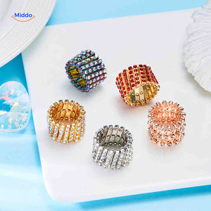 Morphix Ring brede ringen met strass set www.middo.nl