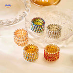 Morphix Ring brede ringen met strass verschillende kleuren www.middo.nl
