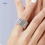 Morphix Ring goud brede ring met witte strass www.middo.nl