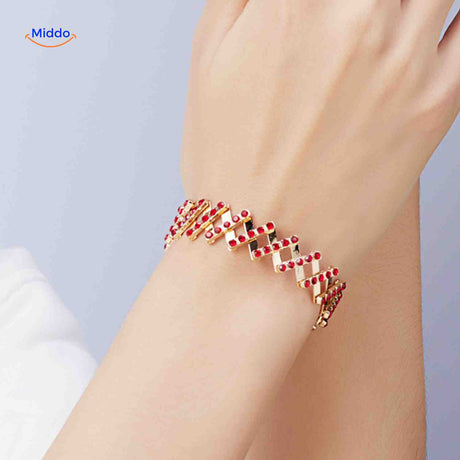 Morphix Ring multicolor brede ring met strass www.middo.nl