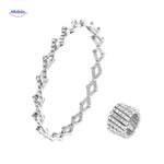 Morphix Ring zilver met heldere strass armband en ring www.middo.nl