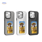 NFCScreen Case grijze kleur met afbeelding van een vrouw met zonnebloemen www.middo.nl