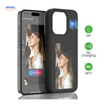 NFCScreen Case zwart met afbeelding van een vrouw met afbeeldingen via app www.middo.nl