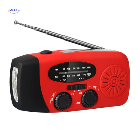 Rode SolarPower Pro multifunctionele noodradio met zaklamp, powerbank en handcrank – ideaal voor noodsituaties