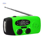 Groen SolarPower Pro multifunctionele noodradio met zaklamp, powerbank en handcrank – ideaal voor noodsituaties