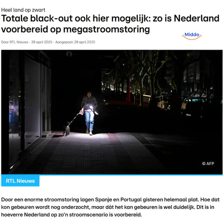 Totale blackout nieuwsbericht