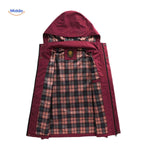 NordGuard Jas bordeauxrode heren winterjas met geruite voering en capuchon www.middo.nl