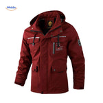 NordGuard Jas bordeauxrode waterdichte heren parka met capuchon en klepzakken www.middo.nl