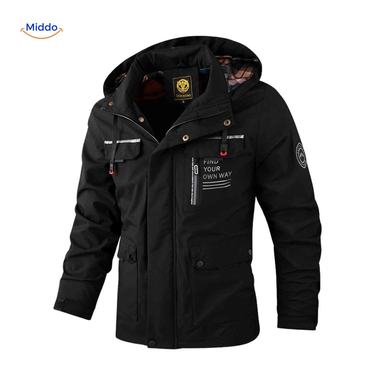 NordGuard Jas geisoleerde heren winterjas met capuchon en ritszakken www.middo.nl