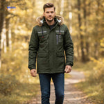 NordGuard Jas grijze winddichte heren jas met oranje voering en capuchon www.middo.nl