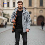 NordGuard Jas lichtgrijze waterafstotende heren jas met capuchon en ritssluiting www.middo.nl