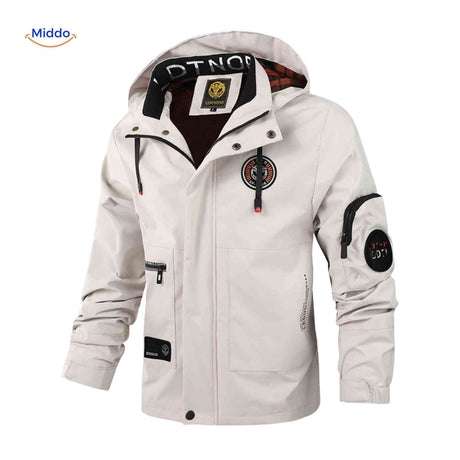 NordGuard Jas waterafstotende heren winterjas met capuchon en ritszakken www.middo.nl