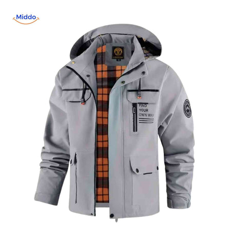 NordGuard Jas waterdichte heren jas met capuchon en borstzak www.middo.nl