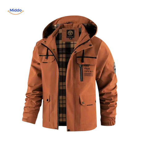 NordGuard Jas waterdichte heren outdoorjas met capuchon en borstzak www.middo.nl