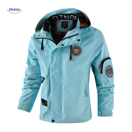 NordGuard Jas winddichte heren outdoorjas met capuchon en ritszakken www.middo.nl