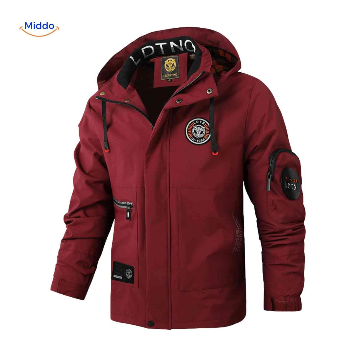 NordGuard Jas winddichte heren outdoorjas met capuchon en steekzakken www.middo.nl