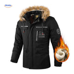 NordGuard Jas zwarte thermo heren winterjas met bontkraag en ritszakken www.middo.nl