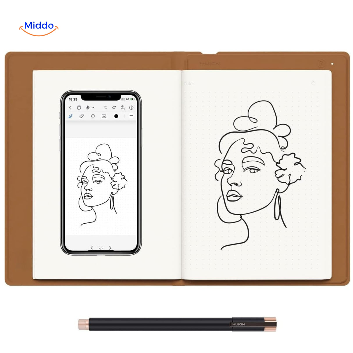 NoteSync Smart Pen digitaal notitieboek schets app www.middo.nl