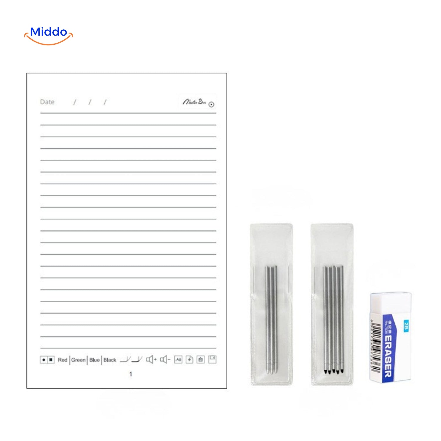 NoteSync Smart Pen navulbare schrijfbladen gummen www.middo.nl