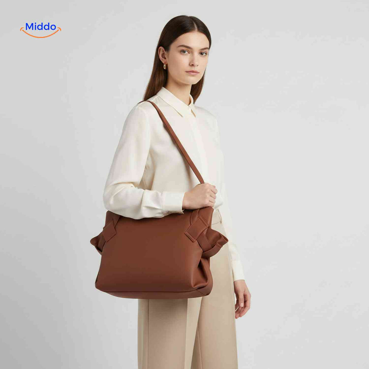 Packora Tas dames crossbodytas leren shopper met verstelbare schouderband www.middo.nl